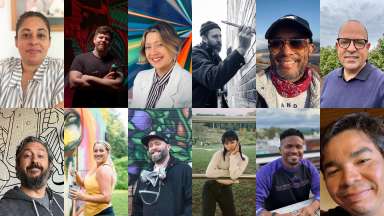 photographs of 12 artists selected for the project