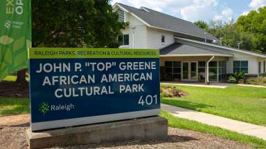 the new sign at John P.” Top” Greene African American Cultural Park