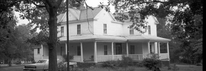 Historic image of the Latta house before it burned down