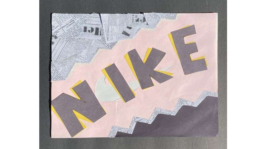 Pop art Nike on color background