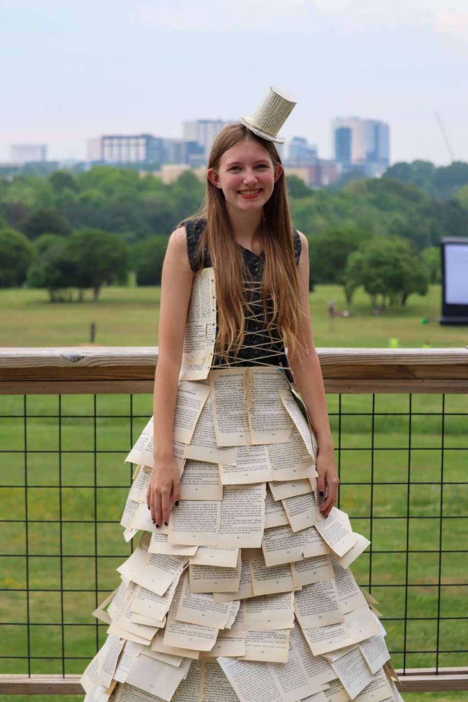 A dress made from pages of a book