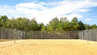 Outdoor sand volleyball court at Honeycutt Park