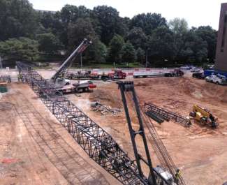 image of crane setup at construction site 
