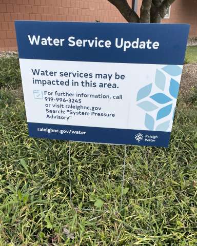 Impacted Water Service Sign