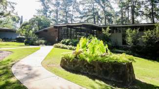 The outside of the administration building which serves as the business office for recreation program