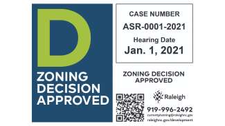 Public Notice sign for Zoning Decision