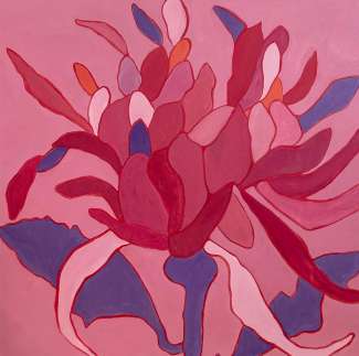 Julia Einstein, Flower Icon: Chrysanthemum, oil on canvas, 36” x 36”